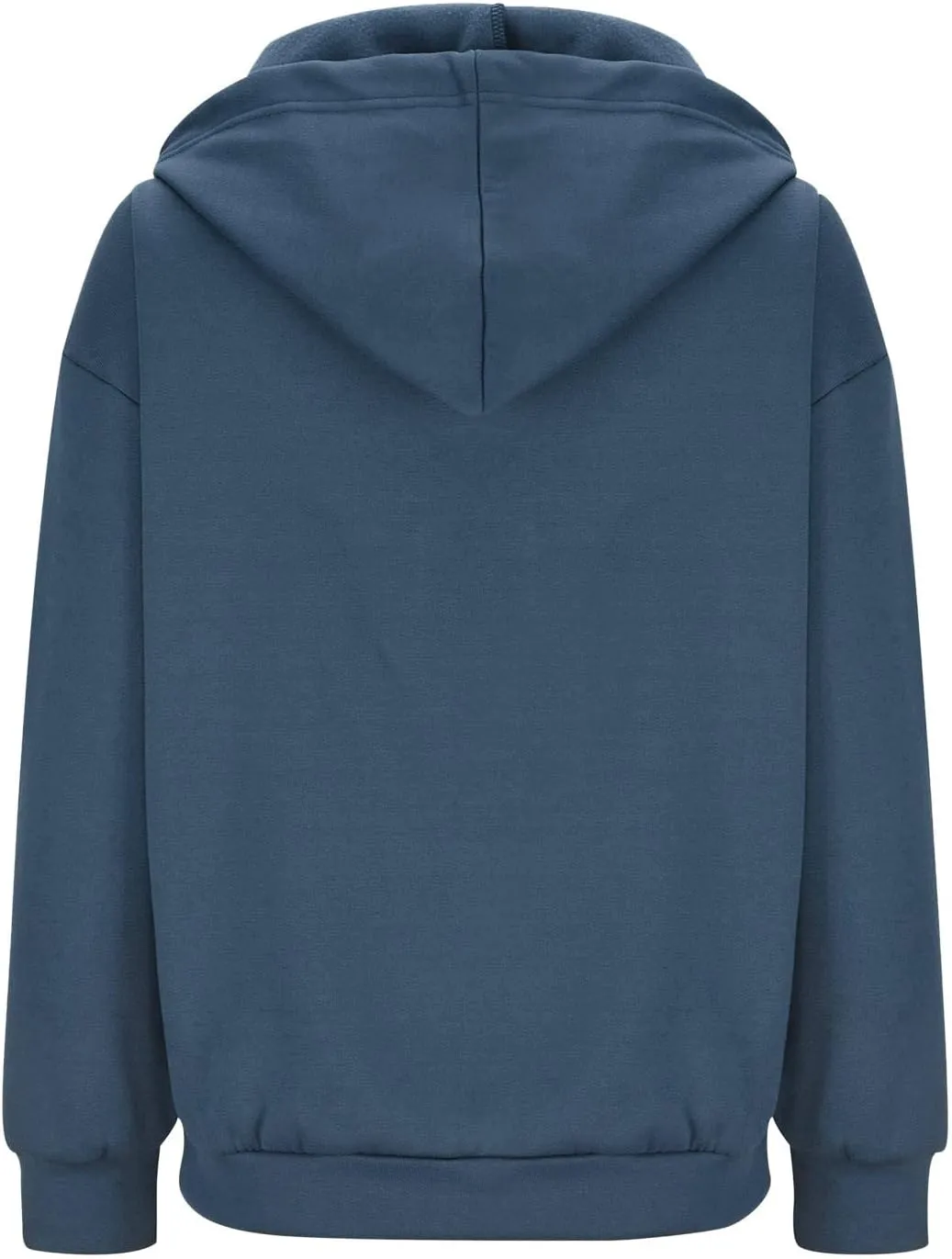 Cbcbtwo Zip Up Hoodies for Women Y2K Oversized Solid Sweatshirts Teen Girl Fall Casual Drawstring Jackets Loose Fleece Tops