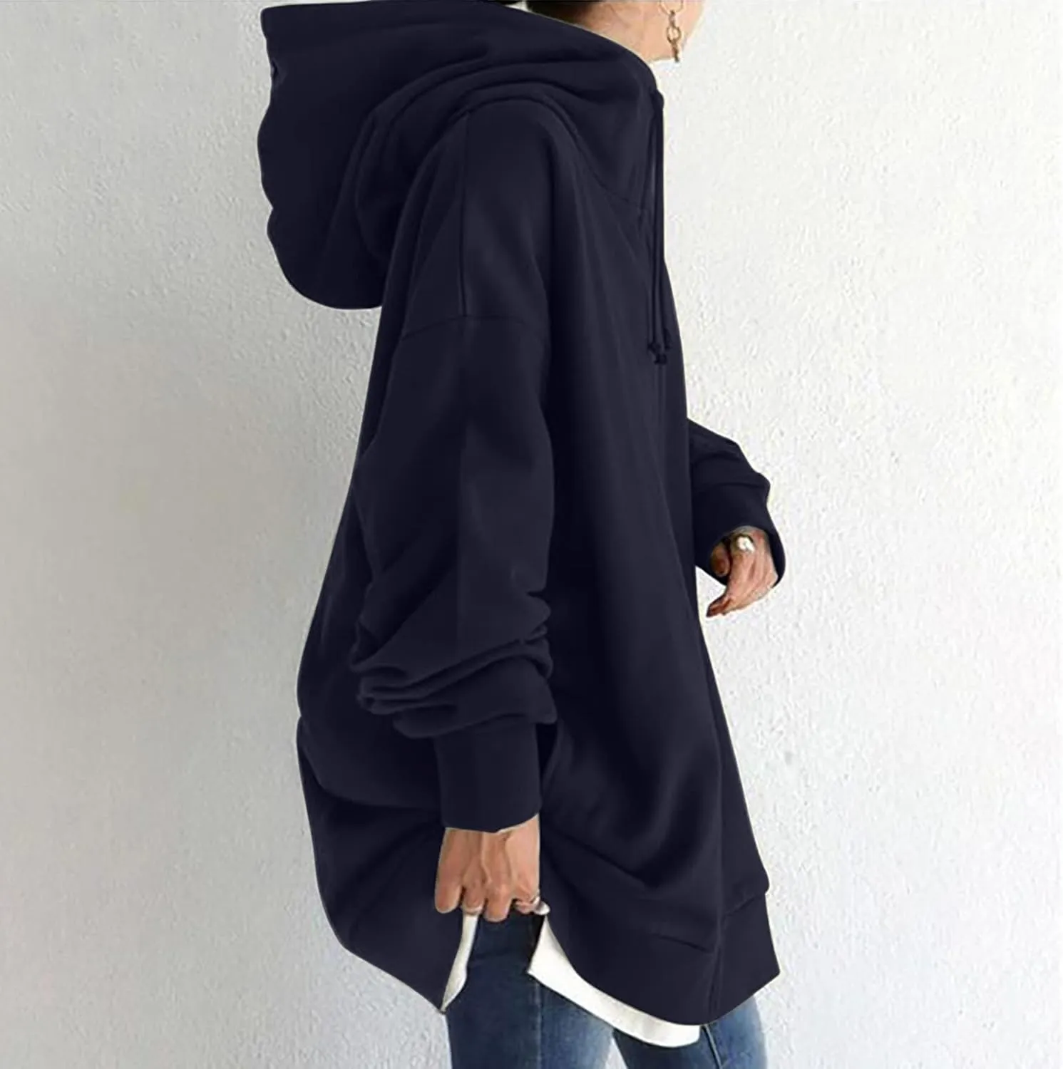 Ceboyel Women Oversized Sweatshirt Loose Fit Full Zip Up Fashion Long Hoodies Trendy Y2K Jackets Winter Outfits Clothes 2023