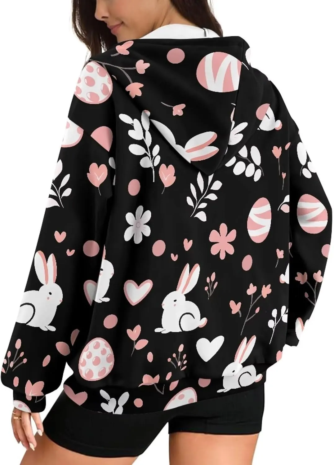 Christmas Sweatshirt for Women Jackets Casual Loose Plus Size Hoodies Zip Up Lightweight Long Sleeve Oversized