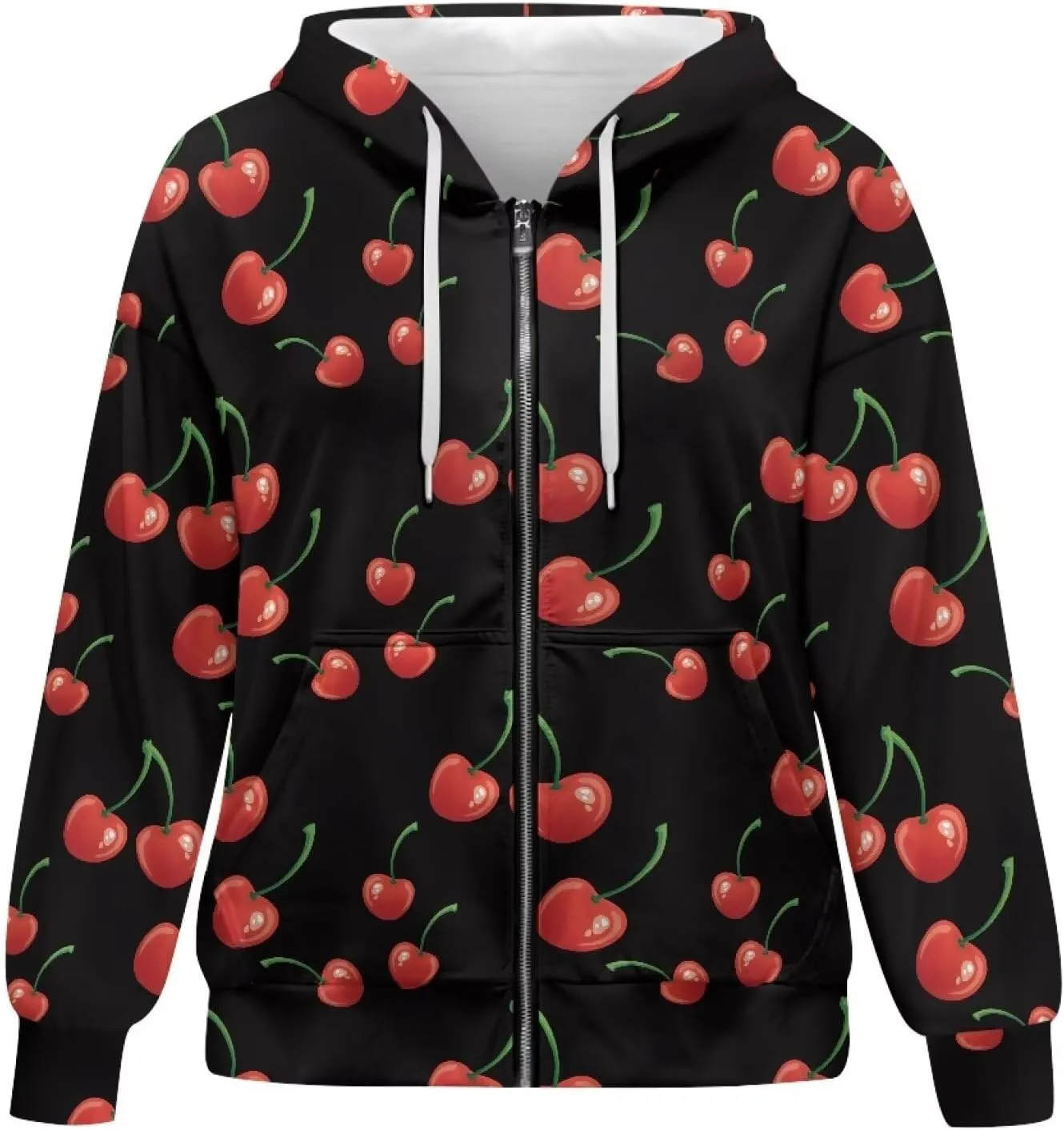 Christmas Sweatshirt for Women Jackets Casual Loose Plus Size Hoodies Zip Up Lightweight Long Sleeve Oversized