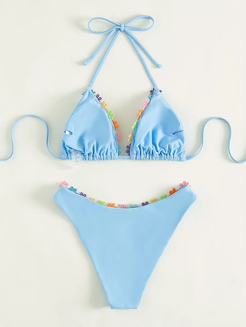 Colorful Flower Straps Bikini
