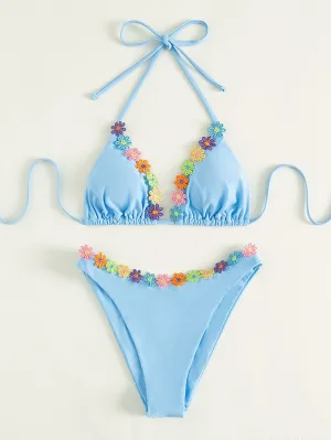 Colorful Flower Straps Bikini