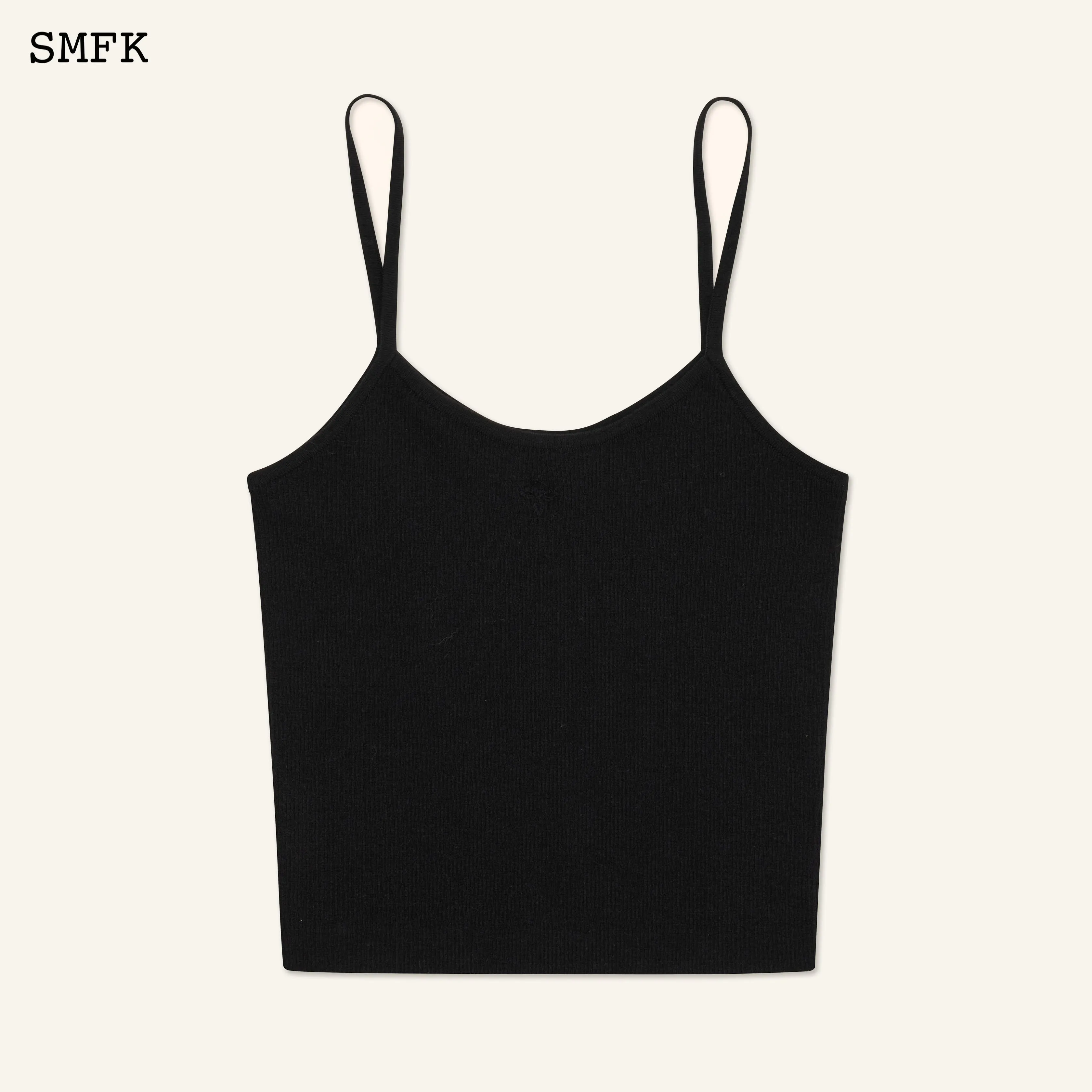 Compass Cross Classic Knitted Vest Top Black