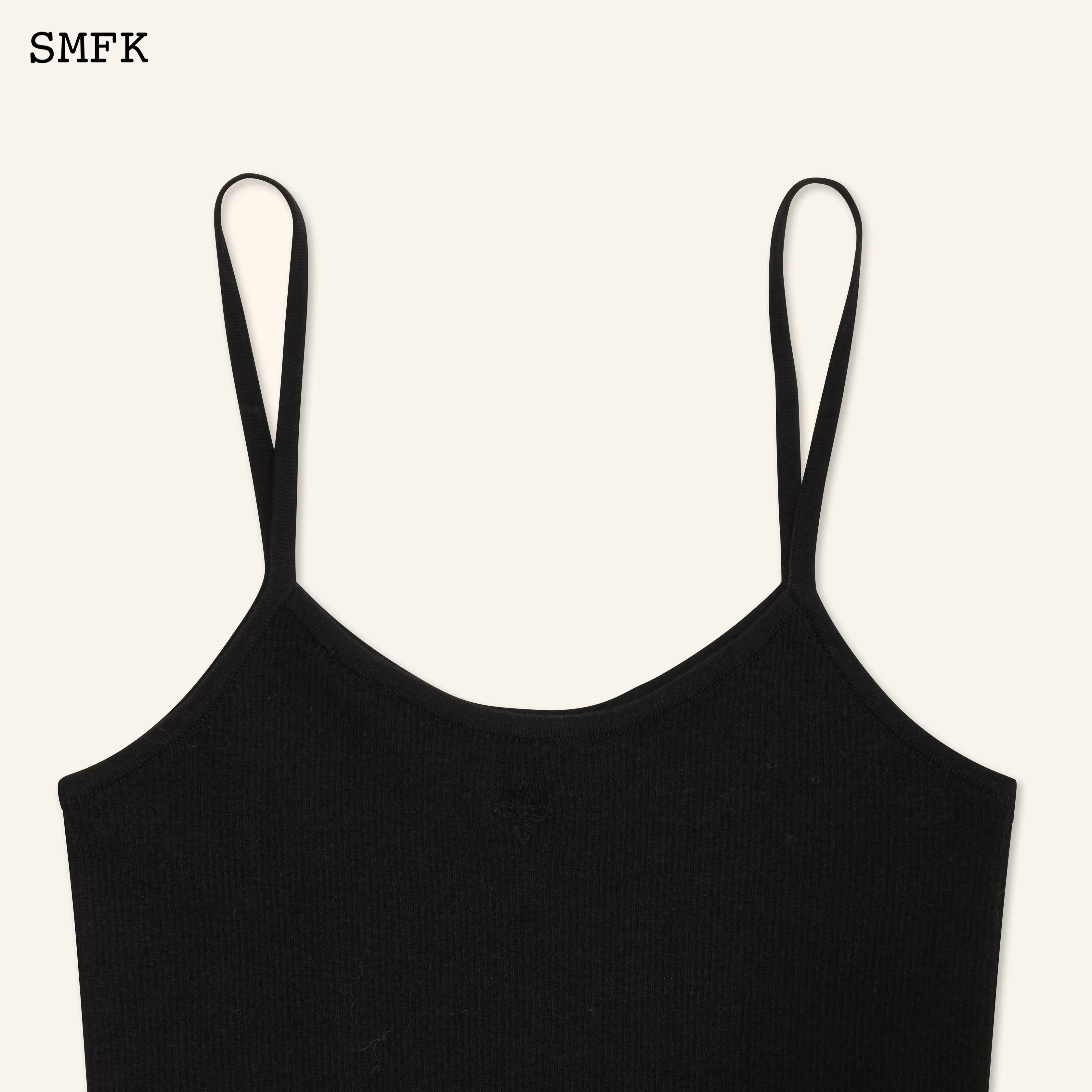Compass Cross Classic Knitted Vest Top Black