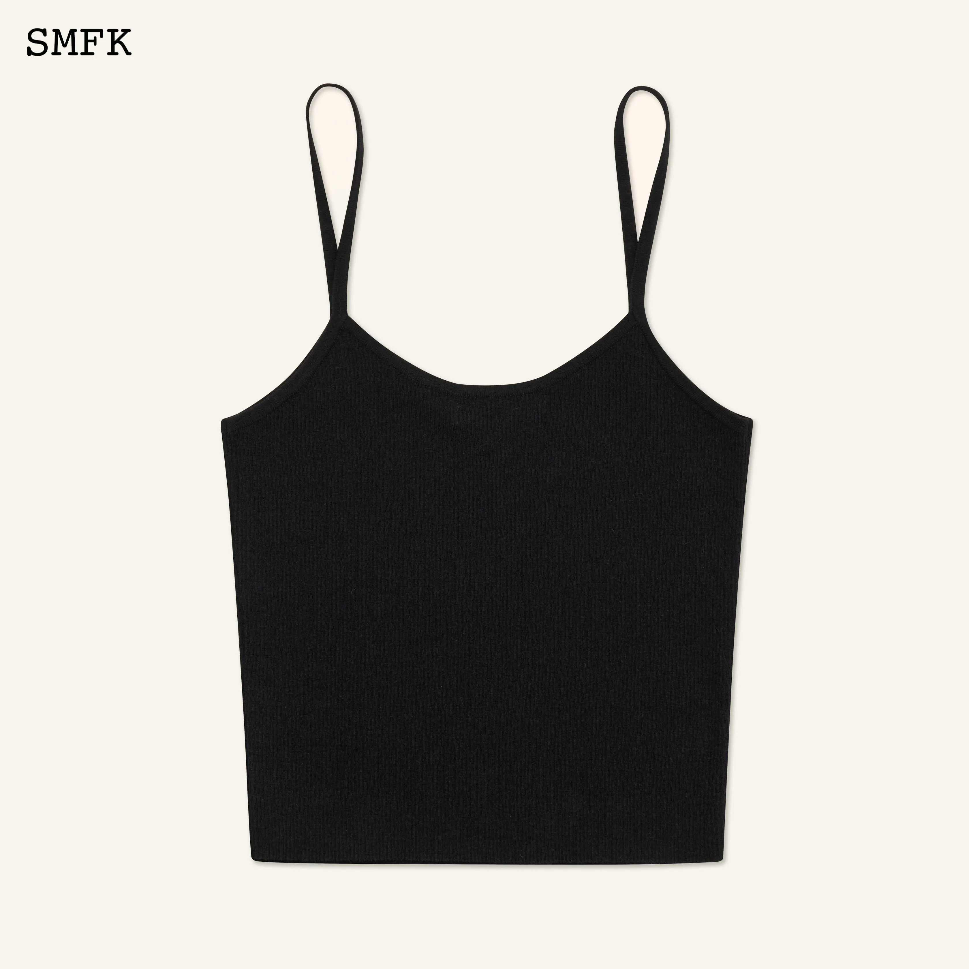 Compass Cross Classic Knitted Vest Top Black