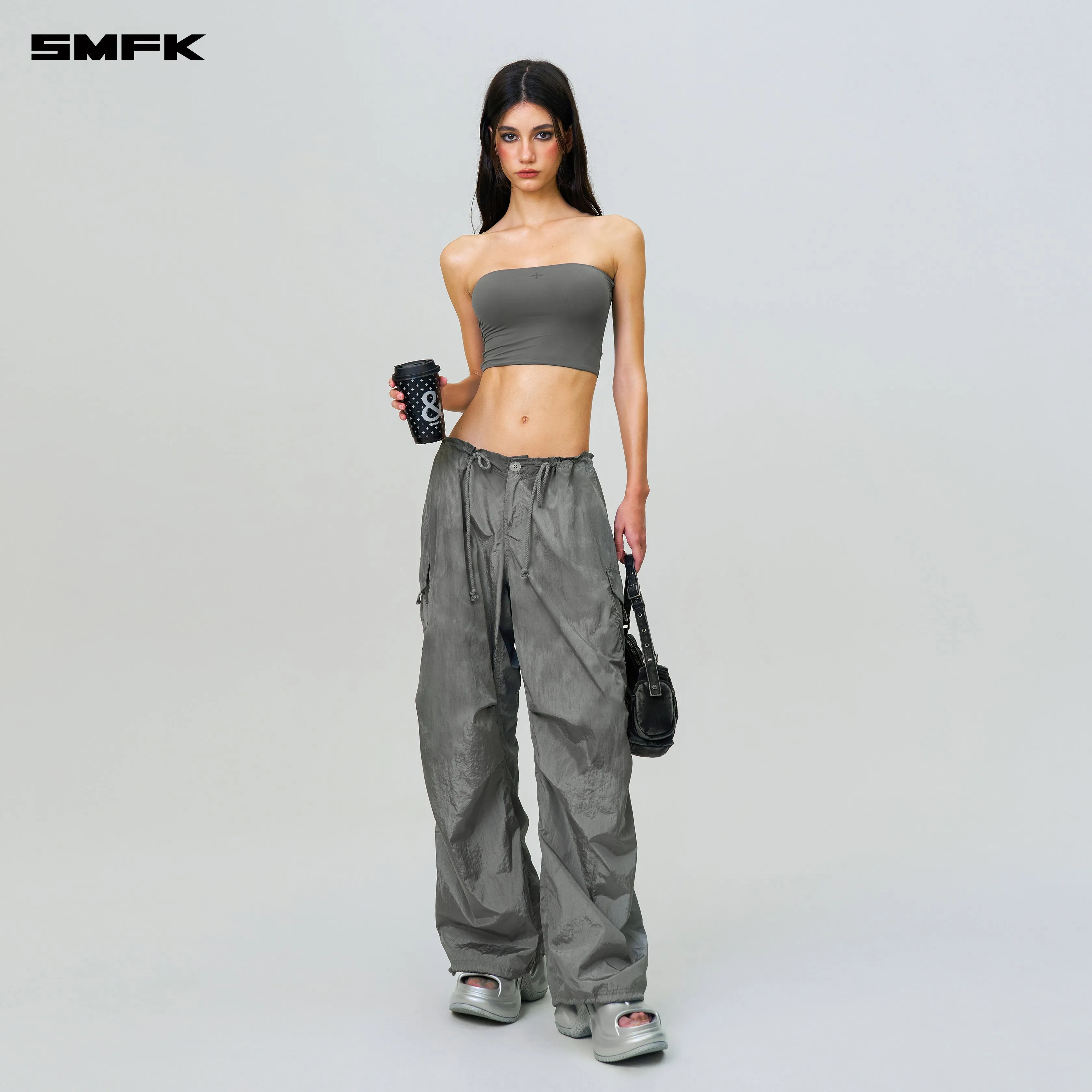 Compass Hug Skin Tube Top Dark Gray