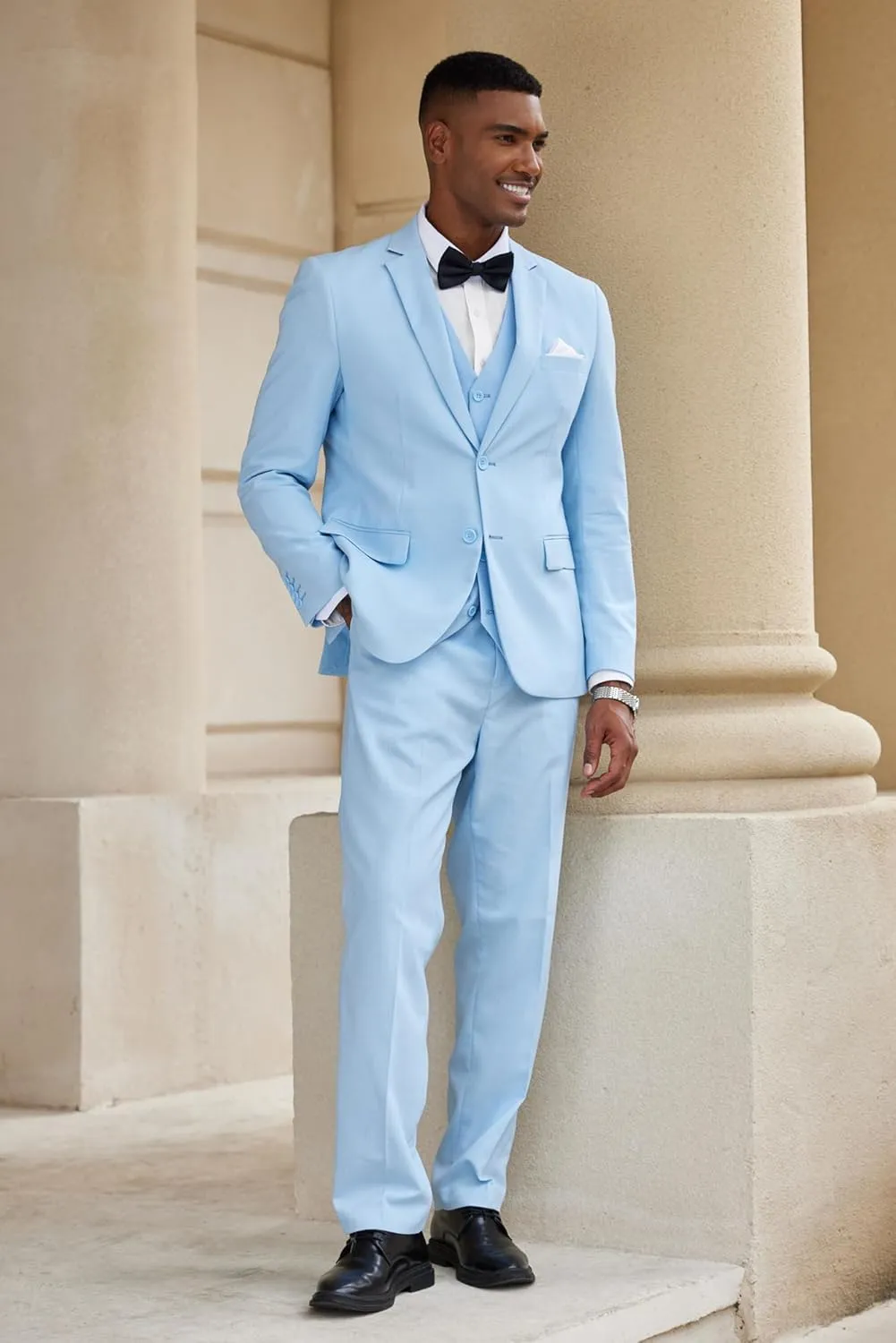 COOFANDY Men's 3 Piece Linen Suits Casual Lightweight Blazer Jackets Vest Pants Set for Wedding Business Prom