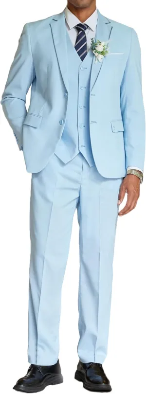 COOFANDY Men's 3 Piece Linen Suits Casual Lightweight Blazer Jackets Vest Pants Set for Wedding Business Prom