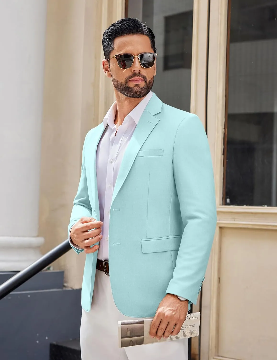 COOFANDY Men's Casual Blazer Lightweight Sport Coats Two Buttons Slim Fit Suit Jacket for Business Wedding Dress