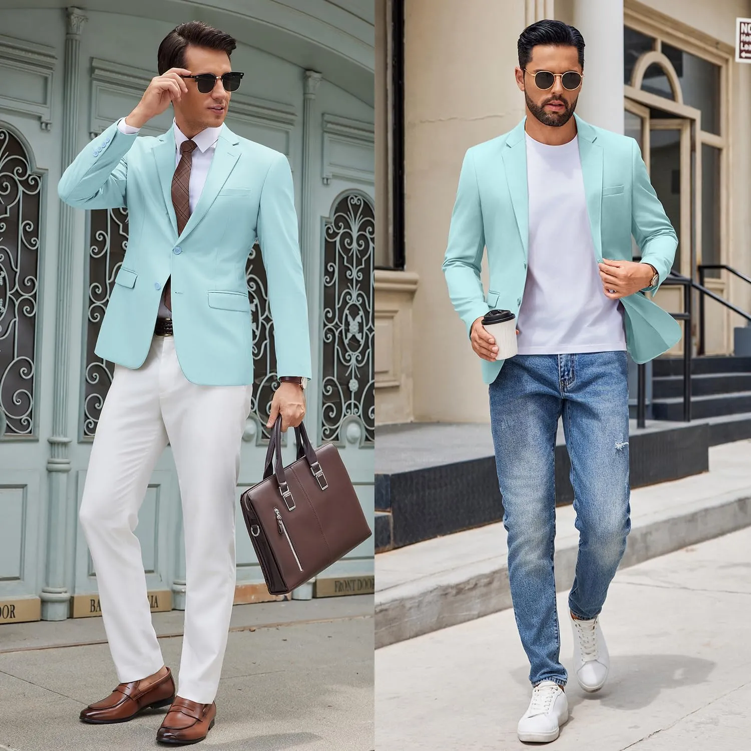 COOFANDY Men's Casual Blazer Lightweight Sport Coats Two Buttons Slim Fit Suit Jacket for Business Wedding Dress