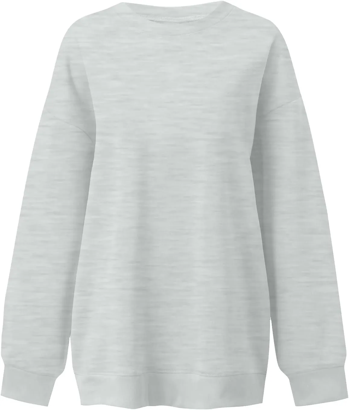 Crew Neck Sweatshirts Women Fleece Pullover Oversized Crewneck Sweatshirt Preppy Drop Shoulder Plain Y2K Hoodie
