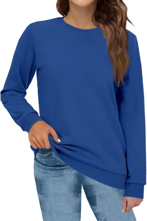 Crewneck Sweatshirts Women Oversized Preppy Sweatshirt Y2k Casual Fleece Pullover Hoodie Long Sleeve Winter Clothes
