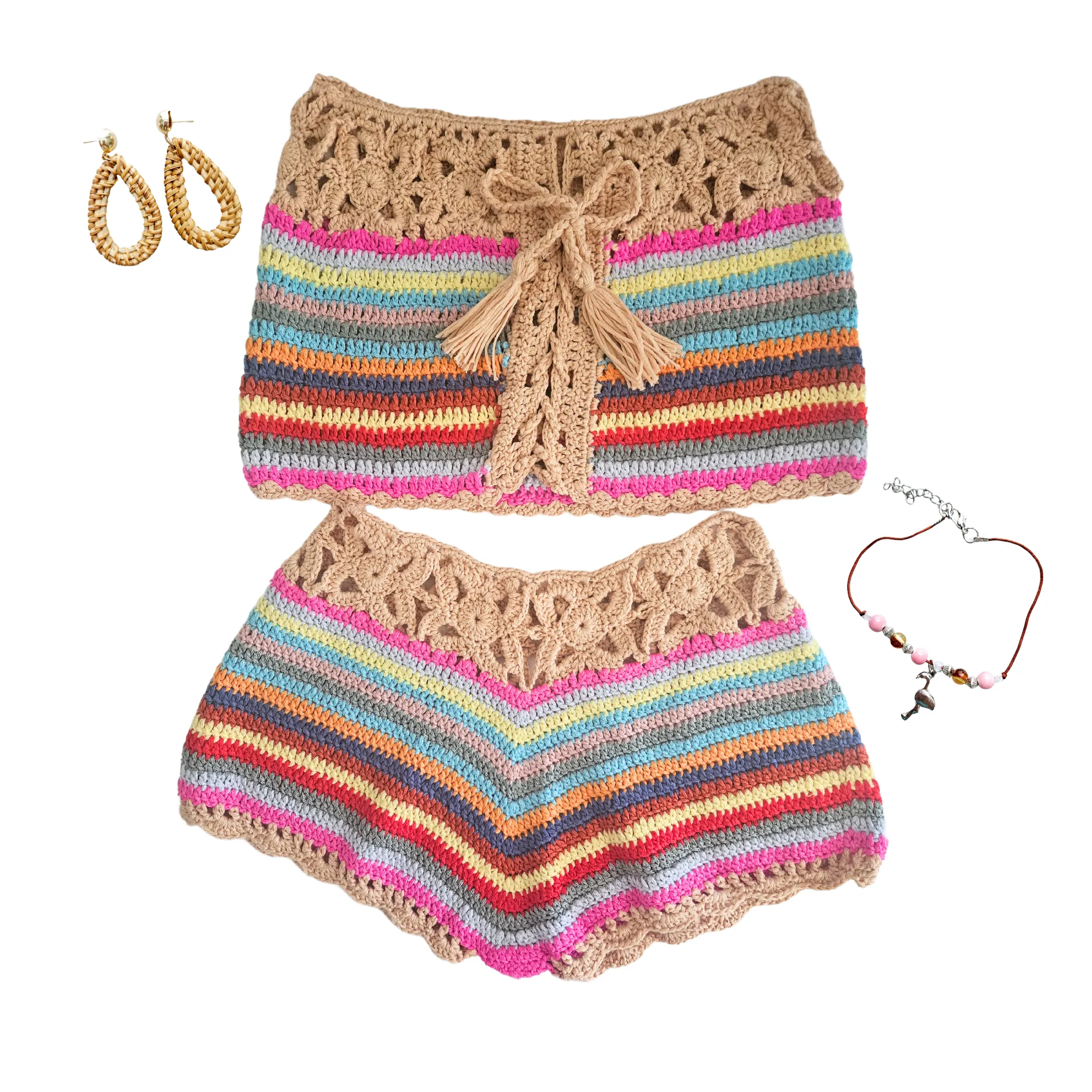 Crochet Beach Babe Two Piece Bikini Set