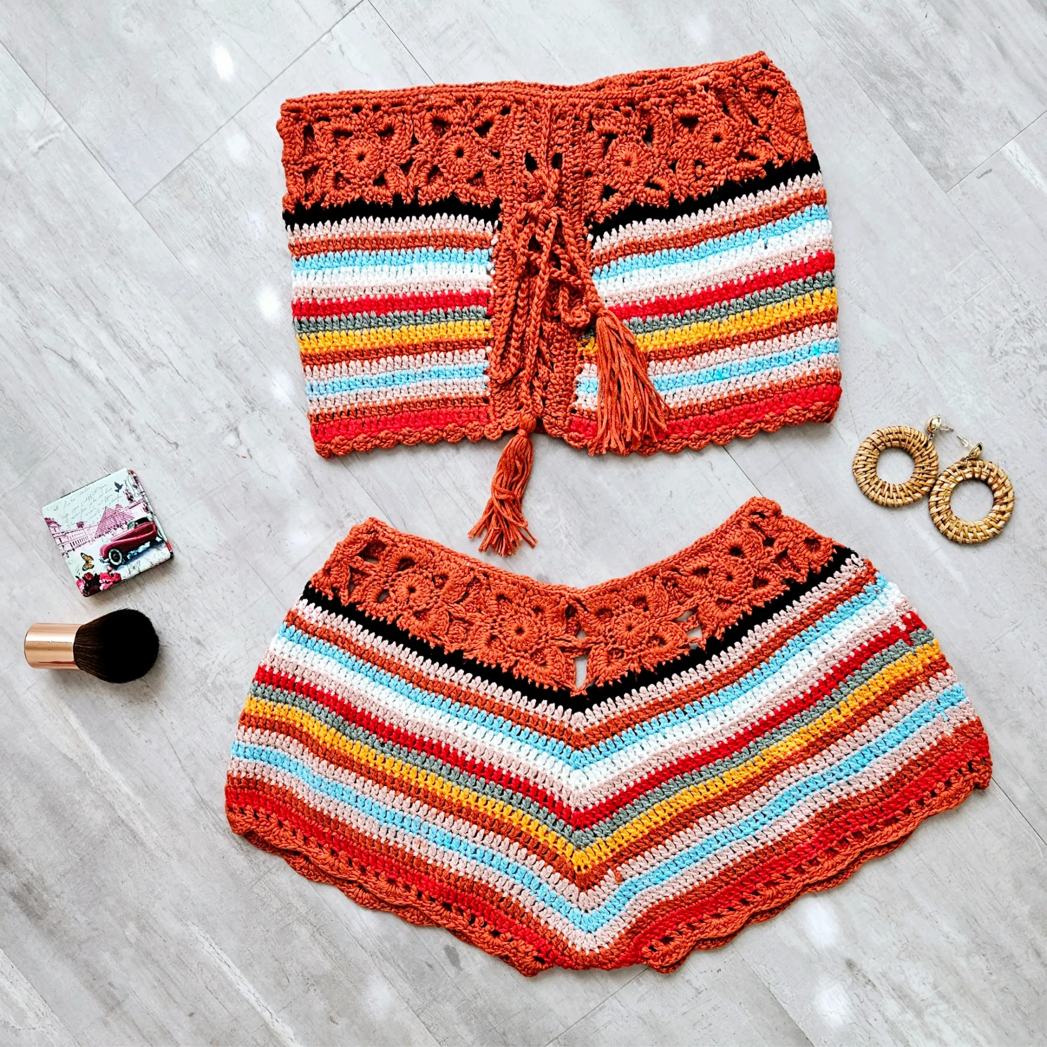 Crochet Beach Babe Two Piece Bikini Set