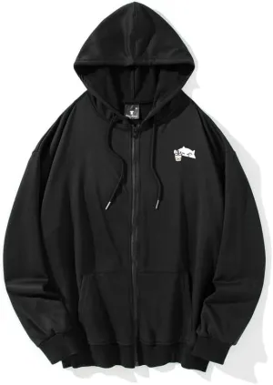 Cute Cat Graphic Zip Up Hoodies for Teen Girls Women Kawaii Aesthetic Lightweight Hooded Sweatshirts Jackets Tops