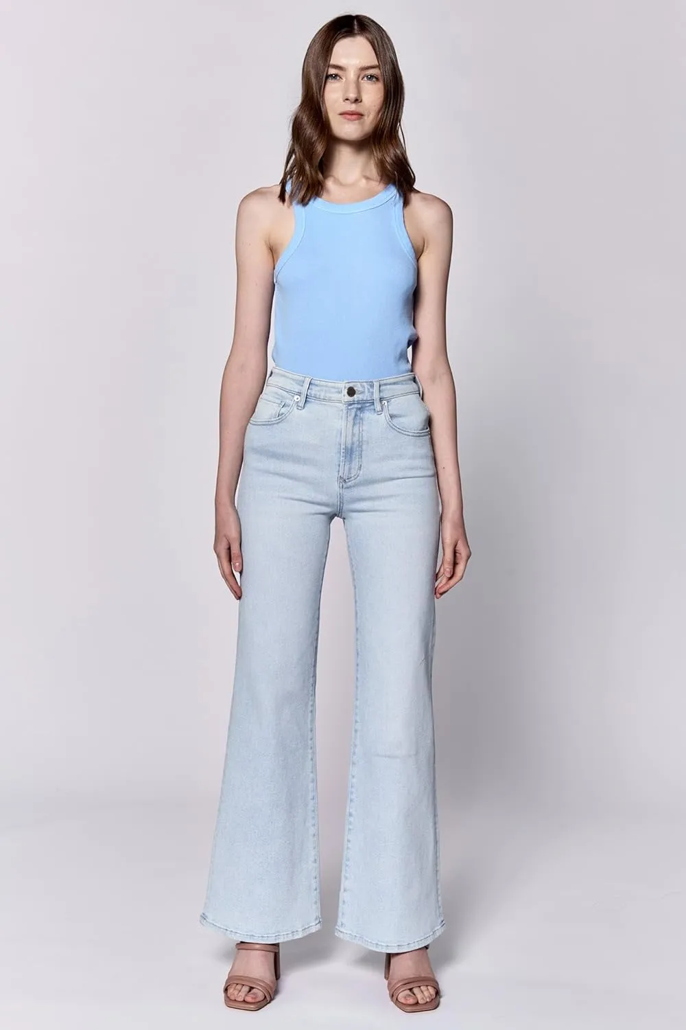 DEAR JOHN Fiona Jeans for Women Wide Leg Mid Rise Jean Full Inseam