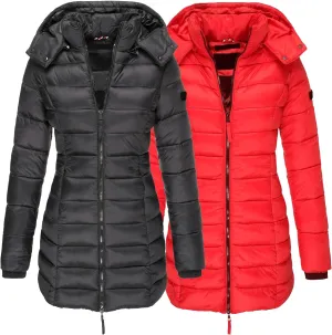 DGHM-JLMY 2 Pack Women's Warm Mid Long Down Jacket Quilted Lightweight Puffer Jacket Packable Hooded Slim Fit Puffer Coat