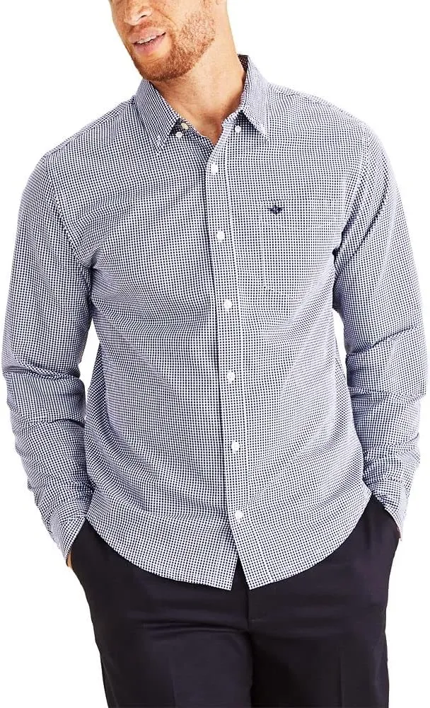 Dockers Men's Classic Fit Long Sleeve Signature Comfort Flex Shirt (Standard and Big & Tall)
