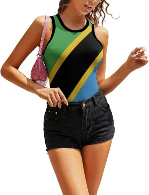 El Salvador Flag Women's Summer Sexy Sleeveless Tank Tops Slim Fitted Unique Basic Workout Camisole