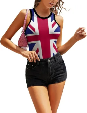 El Salvador Flag Women's Summer Sexy Sleeveless Tank Tops Slim Fitted Unique Basic Workout Camisole