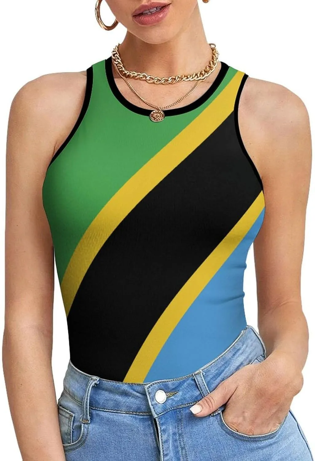 El Salvador Flag Women's Summer Sexy Sleeveless Tank Tops Slim Fitted Unique Basic Workout Camisole