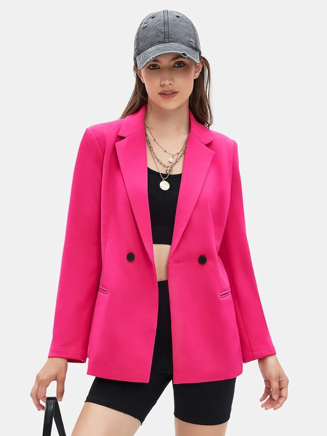 EXLURA Women's Business Casual Blazers Lightweight Long Sleeve Knit Lapel Loose Fit Work Office Suit Jackets with Pocket 2025