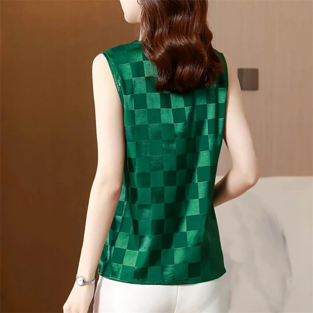 Fashion Women's Summer Camisole Sleeveless V-Neck Casual Satin Woman Clothes