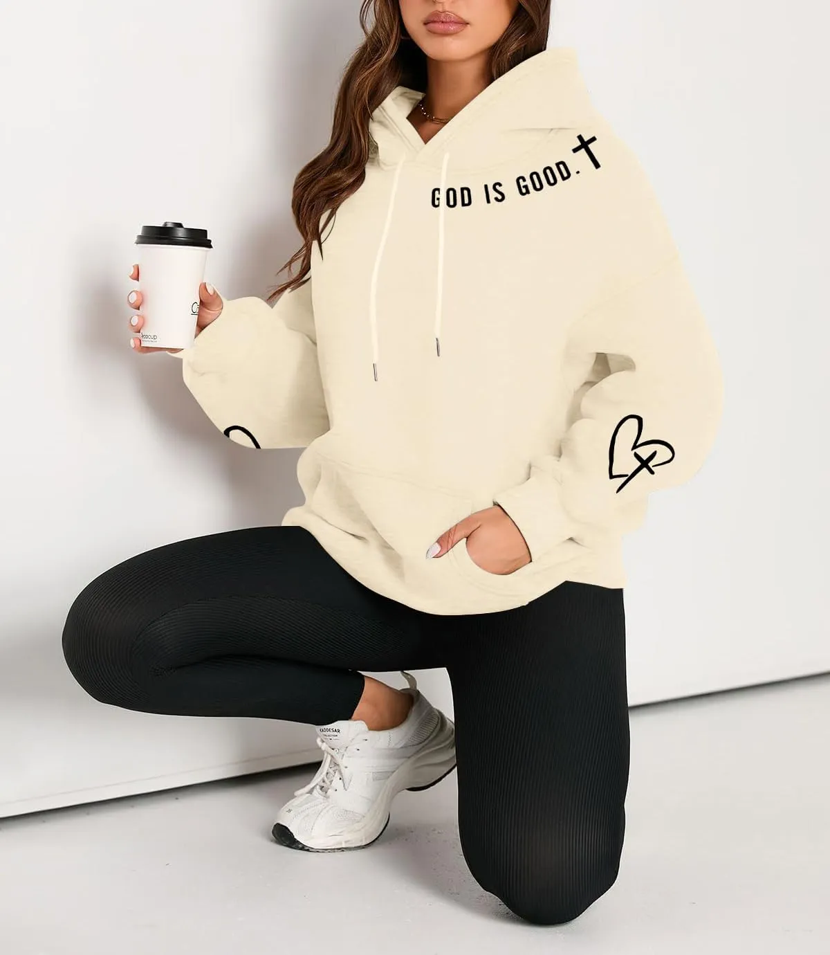 FAYALEQ Christian Sweatshirt For Women God Is Good Hoodies Faith Pullover Bible Verse Long Sleeve Tops