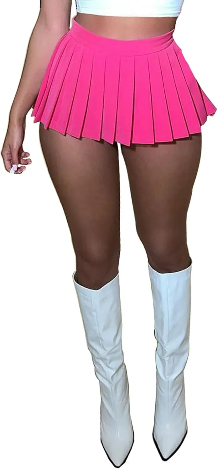 FEOYA Pleated Mini Skirts for Women High Waist Y2K Skirt Short Tennis Skirt A Line Skater Skirts