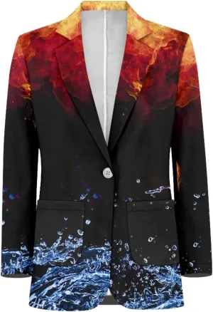 Forchrinse Rooster Mens Sport Coat Causal Blazer One Button Business Dress Jackets Fall Spring Suit Blazer Lightweight