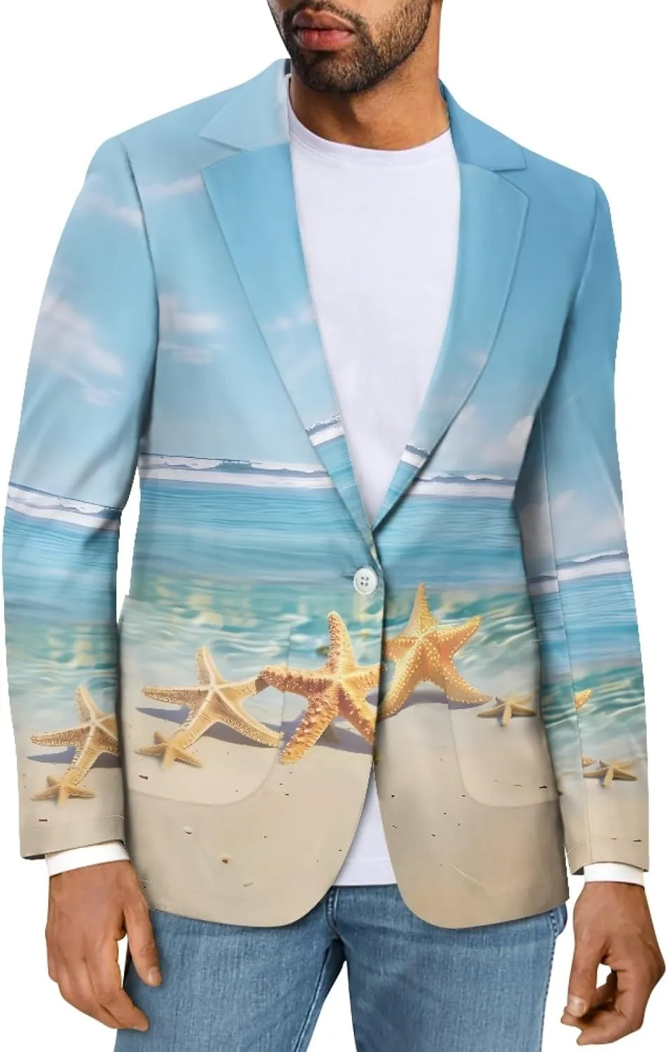 Forchrinse Rooster Mens Sport Coat Causal Blazer One Button Business Dress Jackets Fall Spring Suit Blazer Lightweight