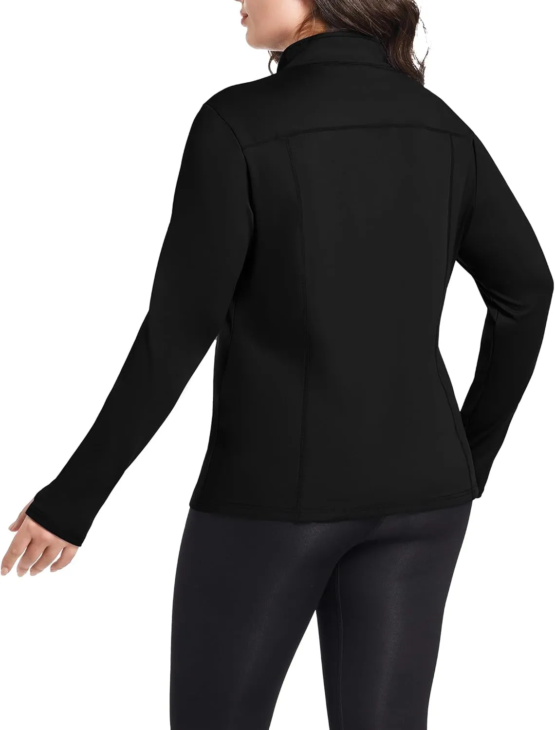 FOREYOND Plus Size Jackets for Women Athletic Workout Running Jacket Full Zip up Lightweight Yoga Tops with Thumb Holes