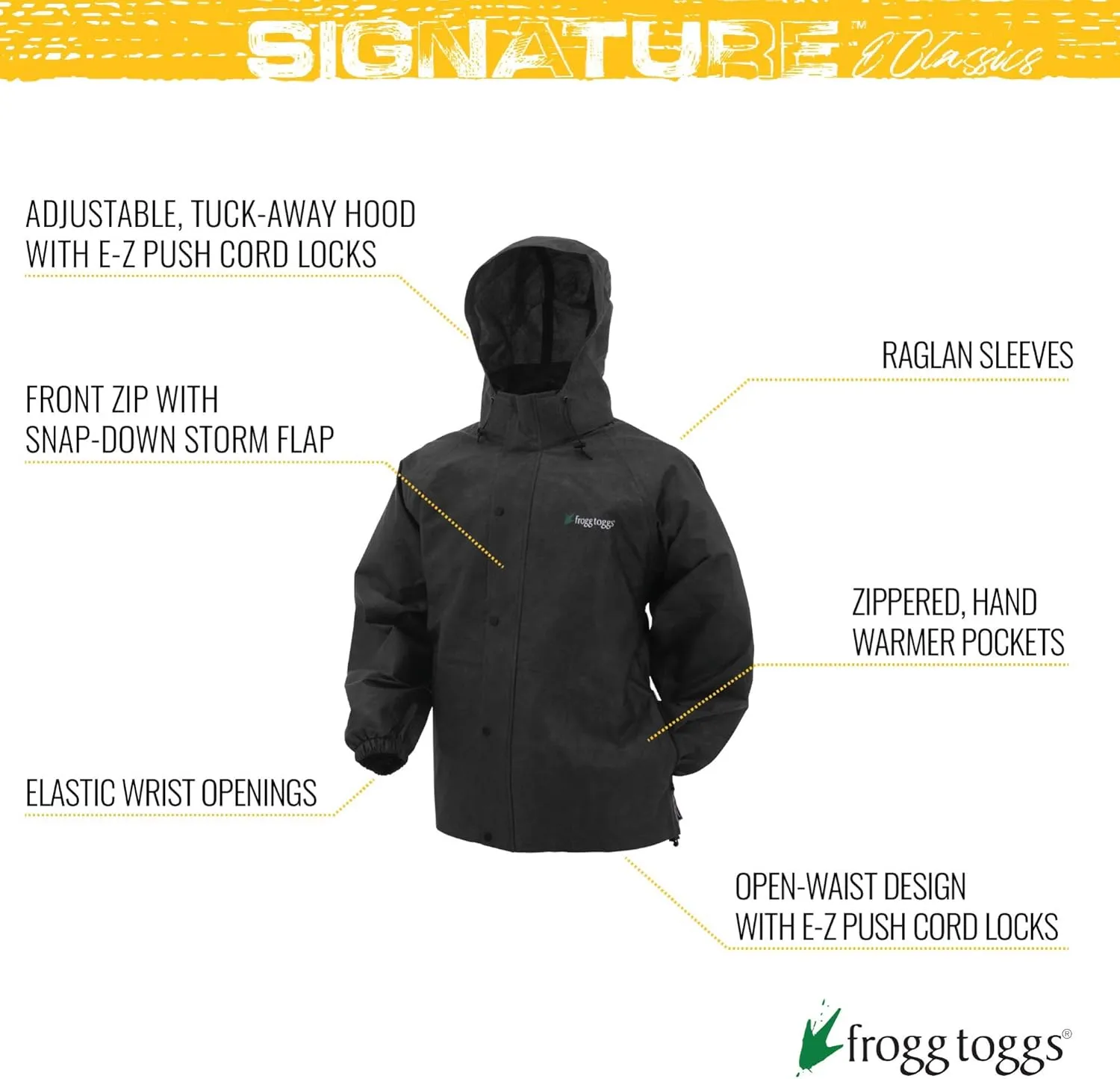 FROGG TOGGS Men's Classic Pro Action Waterproof Breathable Rain Jacket