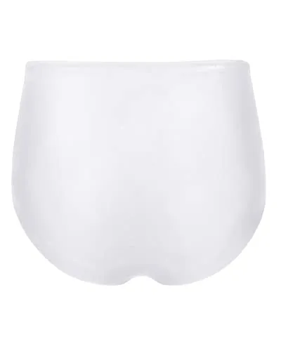 Full Coverage High Waisted Bikini Shirred Tankinis Brief-White