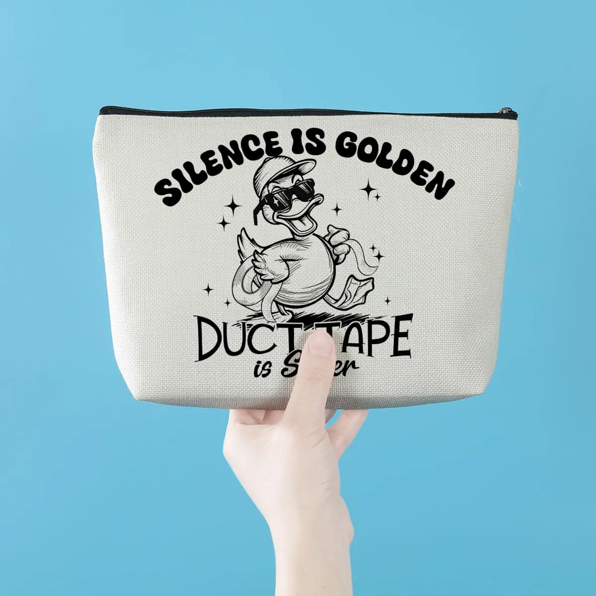 Funny Duck Pun Makeup Bag Sarcastic Animal Adult Humor Cosmetic Bag Novelty Gifts Funny Gifts for Women Duck Lovers Best Friends Coworkers Sisters Christmas Birthday Gifts Travel Toiletry Bag