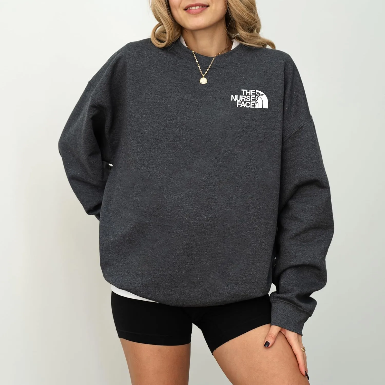 Funny Graphic Sweatshirt for Men, Women, Unisex - The Nurse Face Medical Design - Standard Fit Cozy Pullover