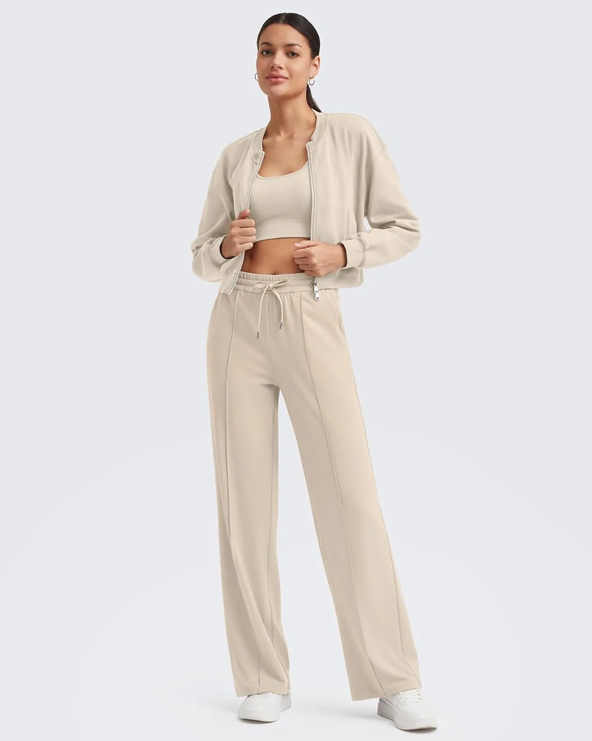 G4Free Womens Sweatpants Wide Leg Yoga Pants with Pockets Drawstring High Waist Casual Lounge Pants Petite/Regular/Tall