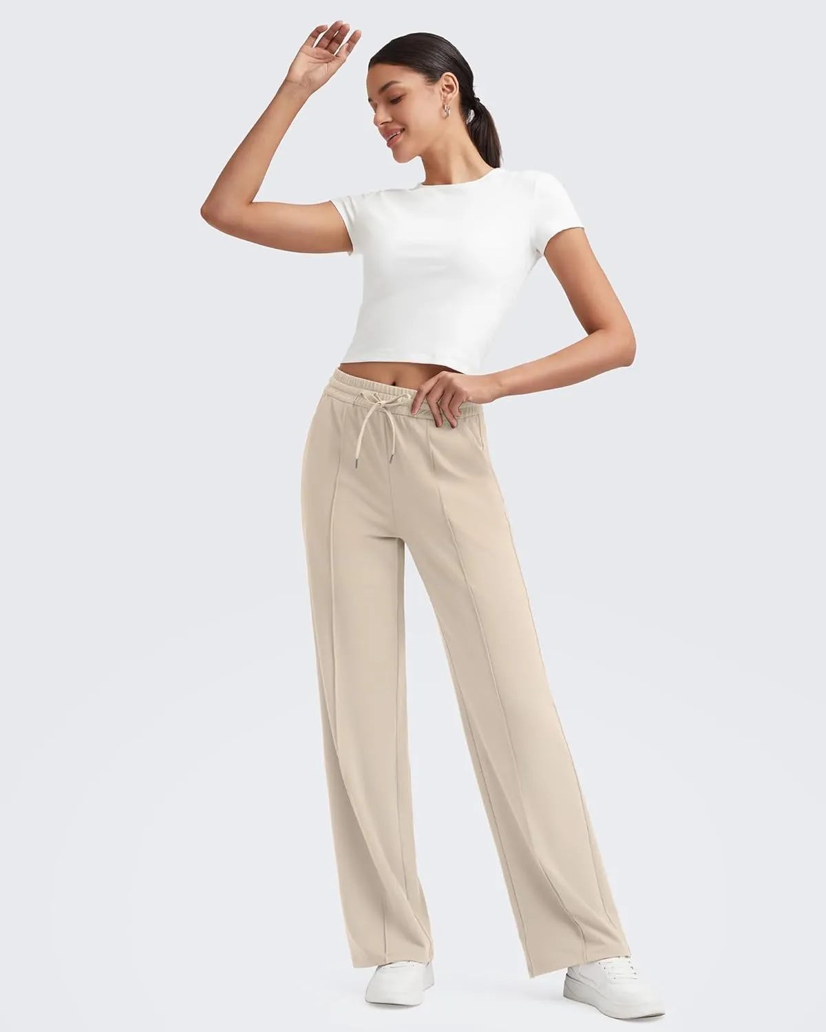 G4Free Womens Sweatpants Wide Leg Yoga Pants with Pockets Drawstring High Waist Casual Lounge Pants Petite/Regular/Tall