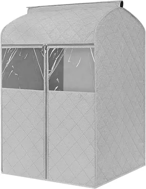 Garment Rack Cover with Clear Window, Hanging Garment Bags for Closet Storage, Clothing Rack Cover, Coat Protector, Oxford Fabrics(Gray,11x20x39in/29x52x100cm)
