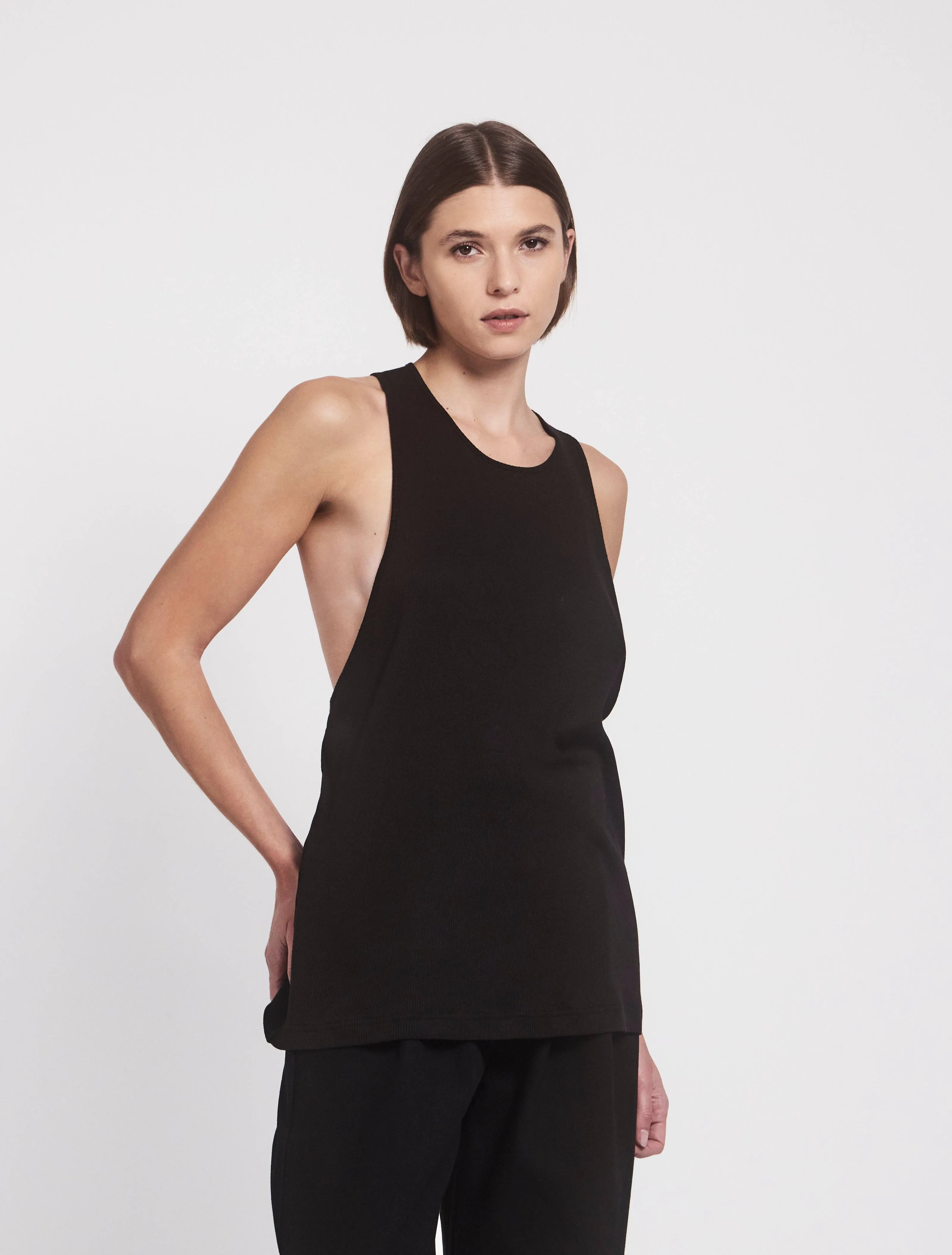 Gato Open Back Tank in Black