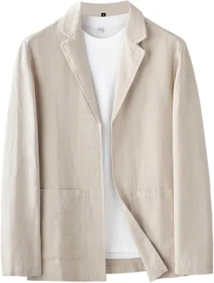 GIBZ Men's Casual Sport Coat Regular Fit Lightweight Ramie Linen Cotton Blazer Jacket Stylish Suit Jackets