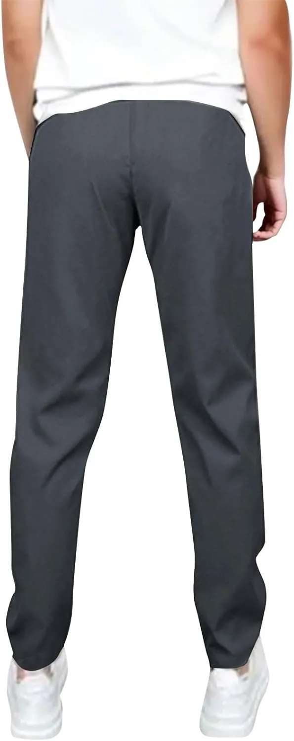 Golf Joggers Pants Men Slim Fit Elastic Waist Casual Pants Drawstring Stretch Tapered Pant with Pockets Casual Joggers