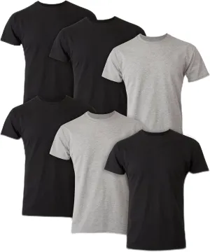 Hanes Mens Ultimate Soft and Breathable Crewneck Undershirt 6-Pack, S, Assorted