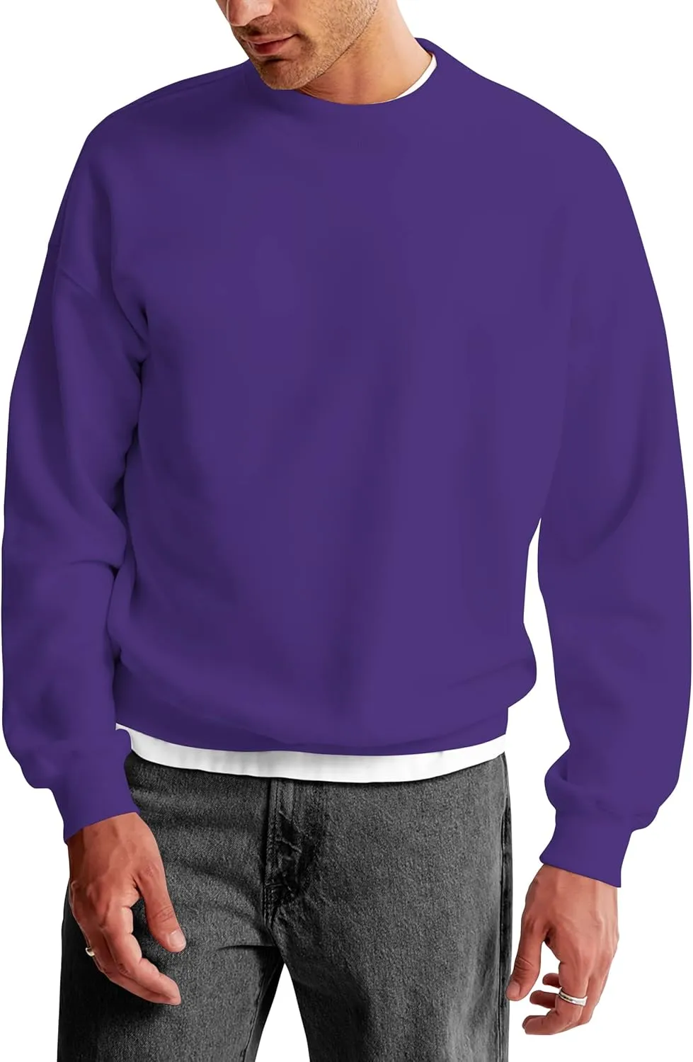 Hat and Beyond Mens Ultimate Heavyweight Sweatshirt Crew Neck Fleece Essentials Pullover Comfort Sweater XS-5XL