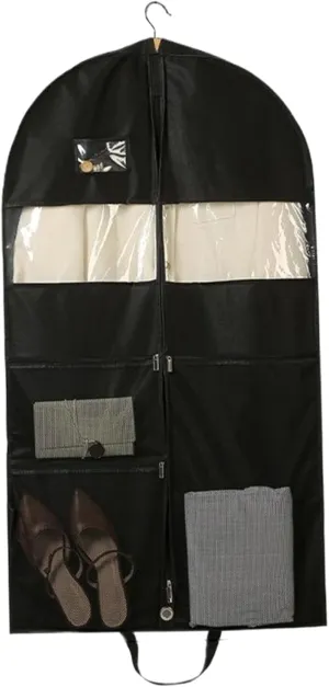 Heavy Duty Garment Bag Suit Bags with 2 Large Mesh Pockets and 2 Carry Handles Garment Duffle Storage with Visual Window for Travel Shirts Coats Dresses Suit