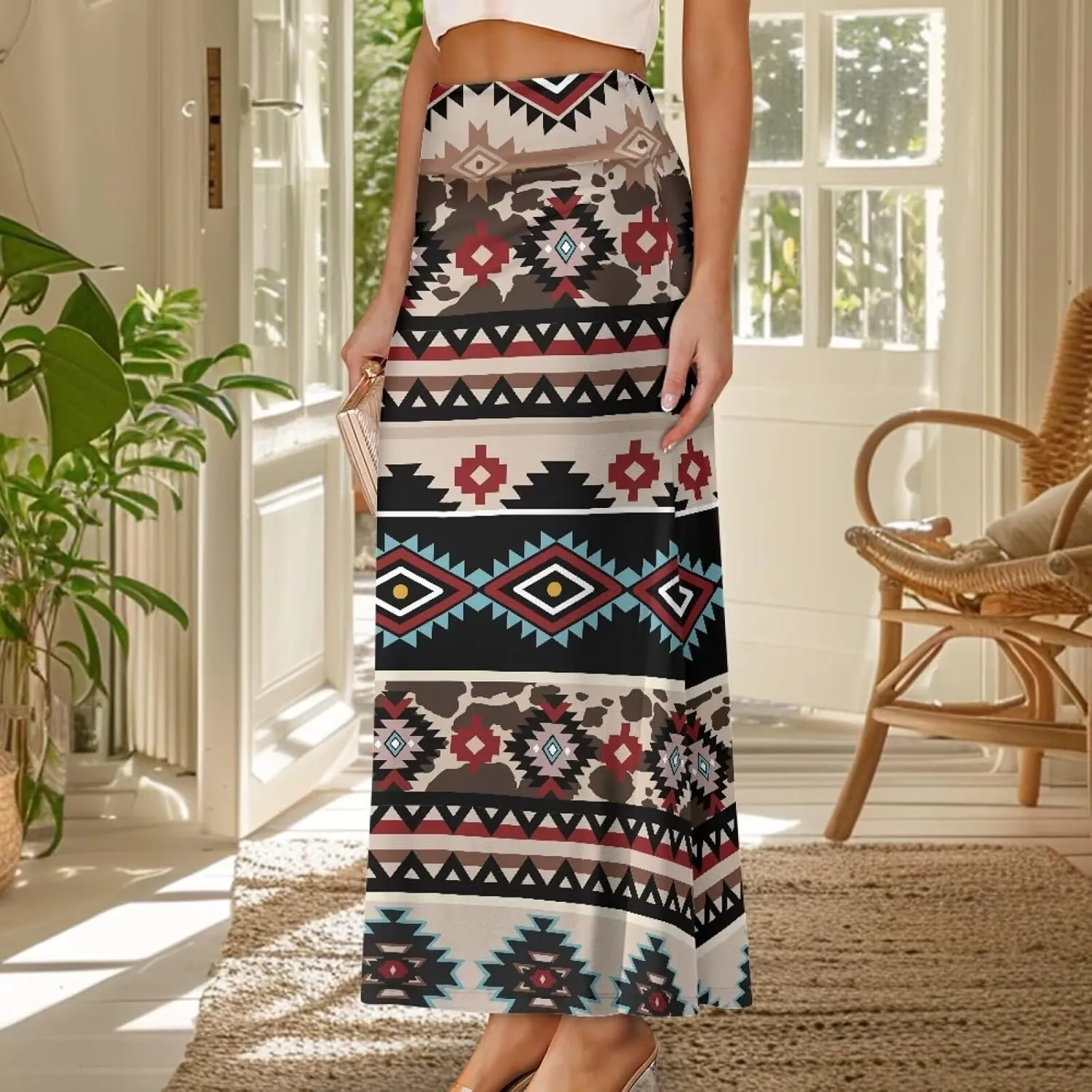 High Waisted Maxi Skirt Casual Pencil Skirt A-Line Flared Maxi Skirts Spring Summer Long Skirts for Women