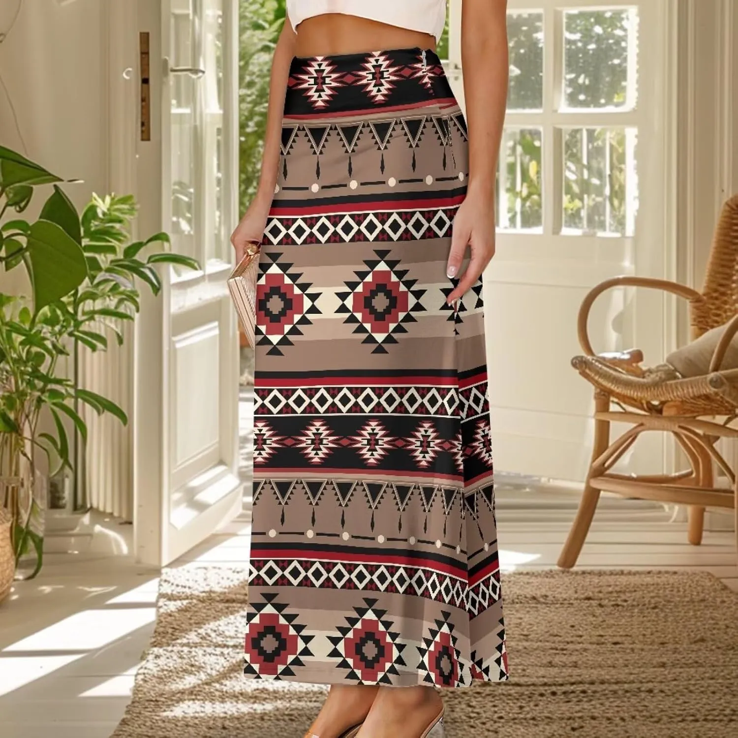 High Waisted Maxi Skirt Casual Pencil Skirt A-Line Flared Maxi Skirts Spring Summer Long Skirts for Women