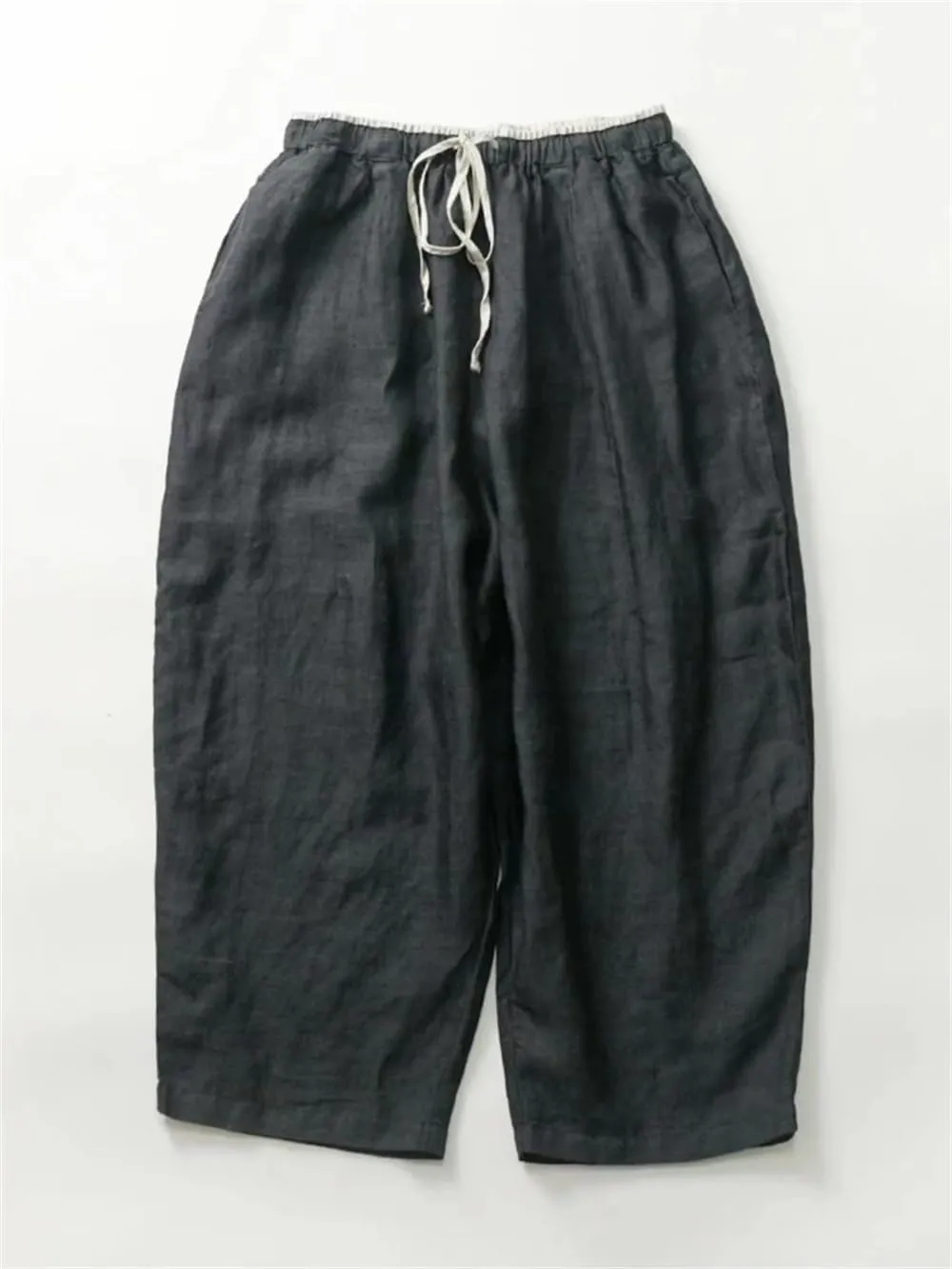 Hndudnff Women Summer High Waist Drawstring Trousers Casual Loose Patchwork Wide Leg Harem Pants