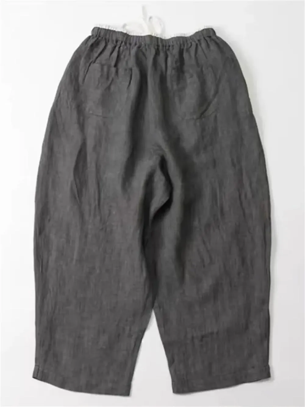 Hndudnff Women Summer High Waist Drawstring Trousers Casual Loose Patchwork Wide Leg Harem Pants