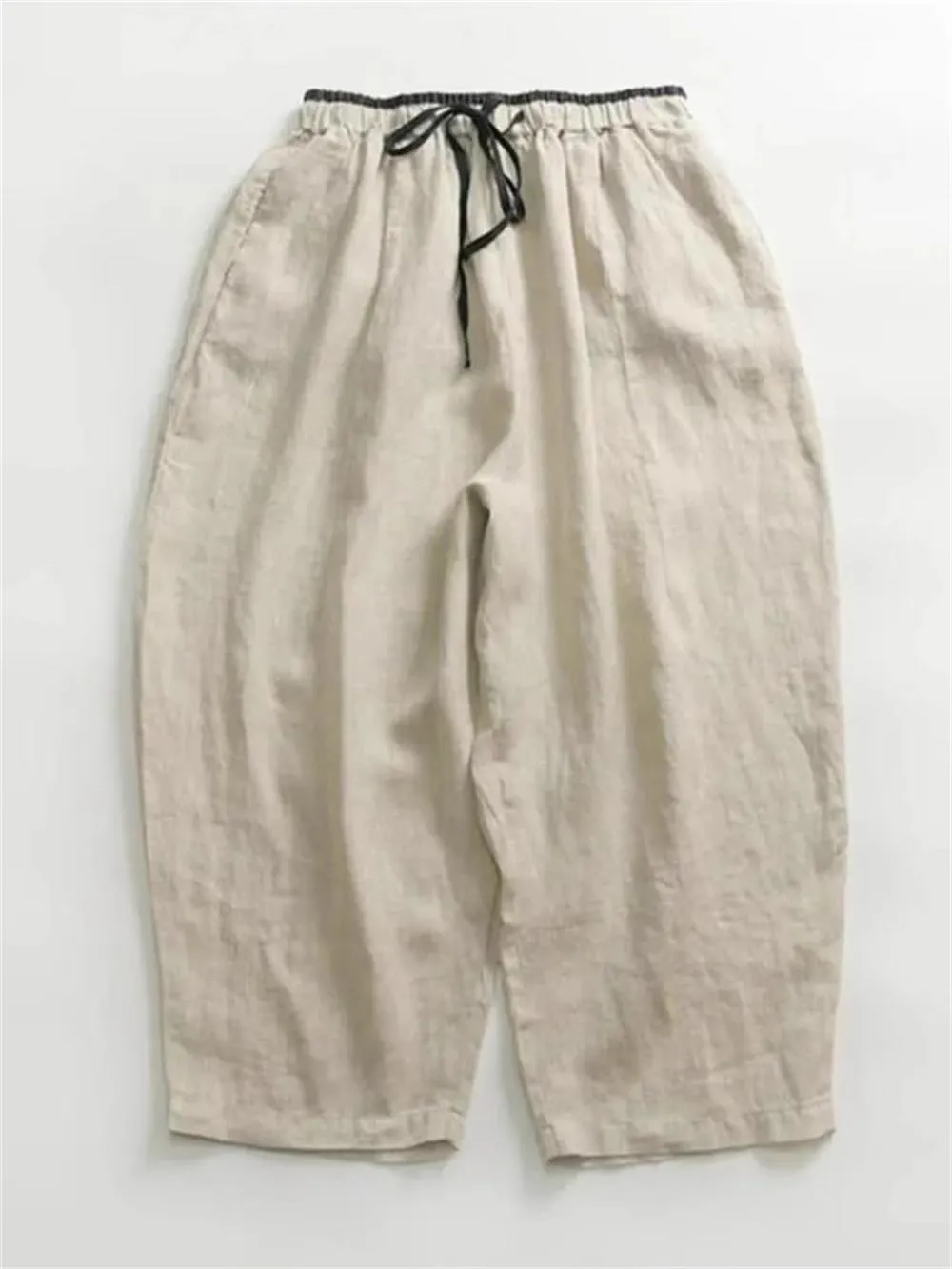Hndudnff Women Summer High Waist Drawstring Trousers Casual Loose Patchwork Wide Leg Harem Pants